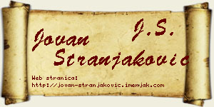 Jovan Stranjaković vizit kartica